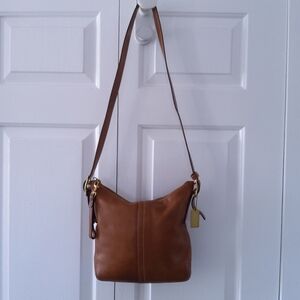 Y2K Coach Legacy Fawn Leather Zip Top Crossbody
